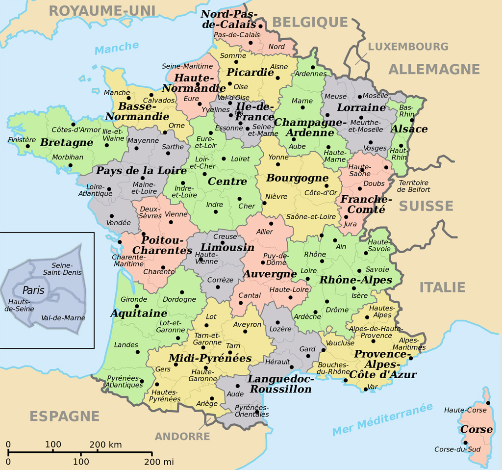Carte France Région Ville